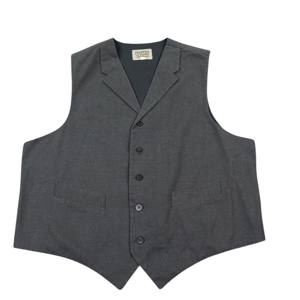 Frontier Classic Vest Men XL Charcoal Grey Western Steampunk Cinch Notched Lapel